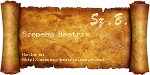 Szepesy Beatrix névjegykártya